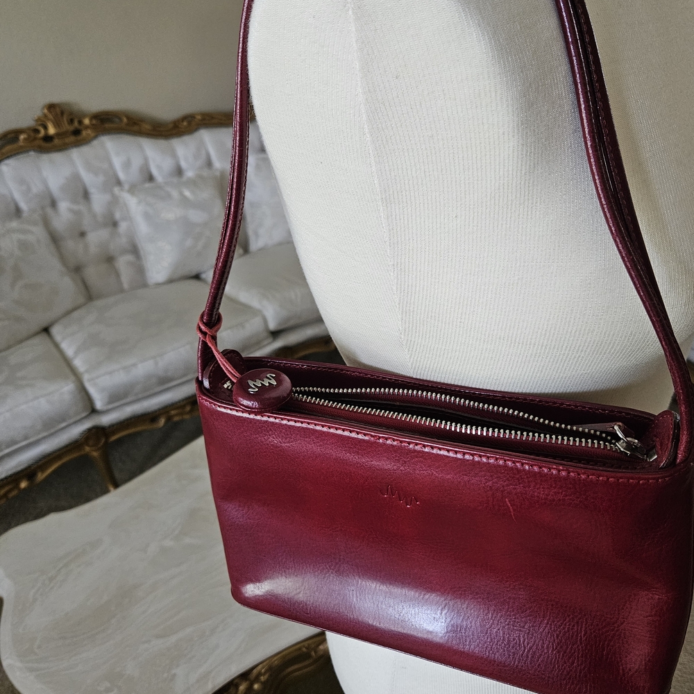 Monsac Deep Red Leather Shoulder Bag-  NWOT